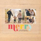 "Very Merry" Kerstgalerij van 3 foto's Acryl Uitnodigingen (Voorkant)