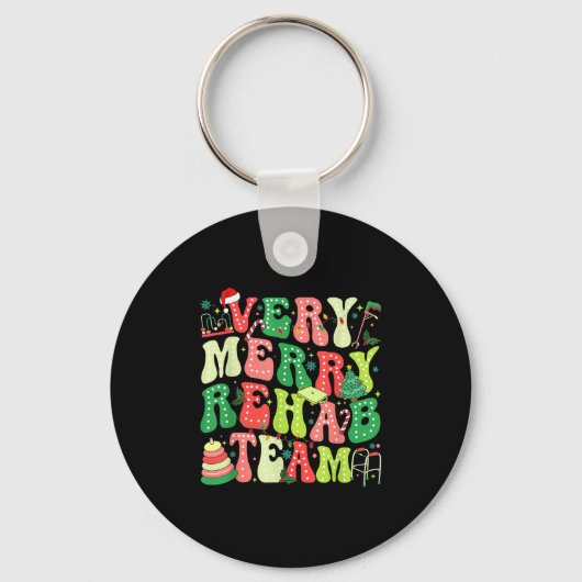 Very Merry Rehab Team Christmas Physical Therast  Sleutelhanger (Voorkant)