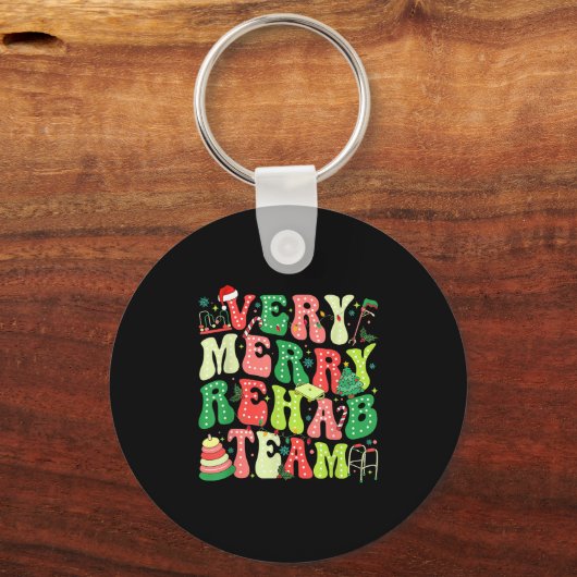 Very Merry Rehab Team Christmas Physical Therast Sleutelhanger (Voorkant)