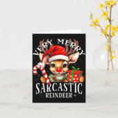 Very Merry Sarcastic Reindeer Matching Christmas  Kaart (Gele Bloem)