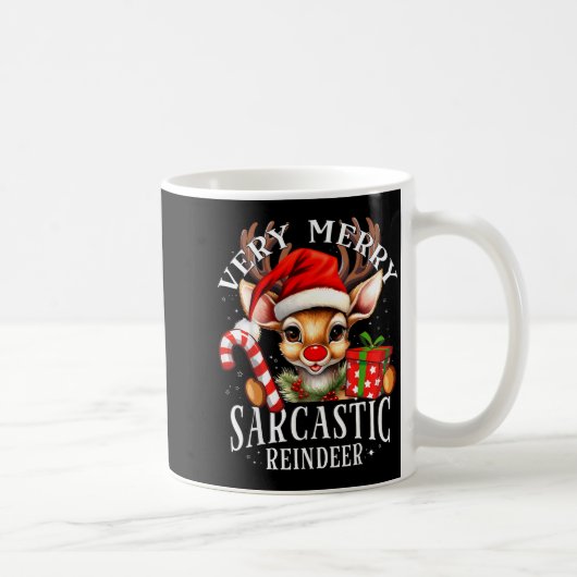 Very Merry Sarcastic Reindeer Matching Christmas Koffiemok (Rechts)