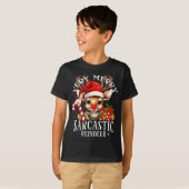 Very Merry Sarcastic Reindeer Matching Christmas  T-shirt (Voorkant volledig)