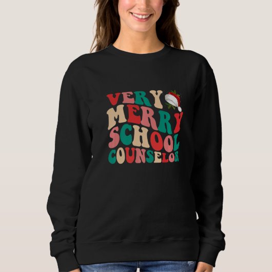 Very Merry School Counselor Elf Christmas School P Trui (Voorkant)