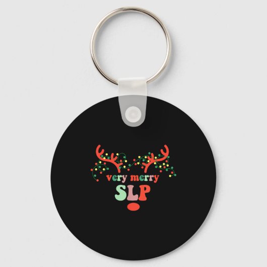 Very Merry Slp Reindeer Christmas Speech Therast X Sleutelhanger (Voorkant)