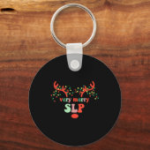 Very Merry Slp Reindeer Christmas Speech Therast X Sleutelhanger (Voorkant)