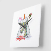"VERY MERRY SNOWMAN" CHRISTMAS CLOCK VIERKANTE KLOK (Hoek)