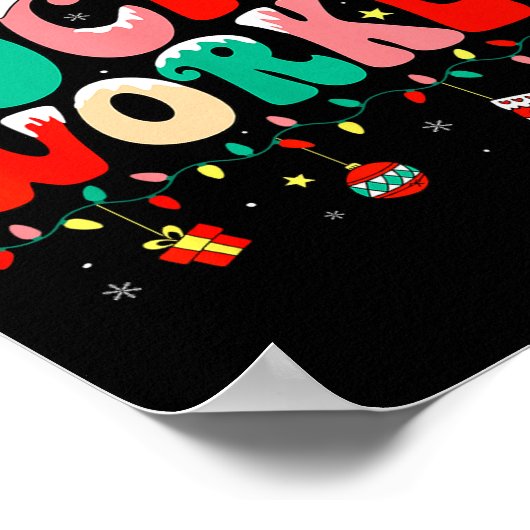 Very Merry Social Worker Xmas Cool Christmas Socia Poster (Hoek)