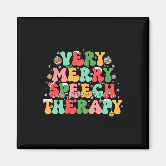 Very Merry Speech Therapy Christmas Speech Therapi Magneet (Voorkant)