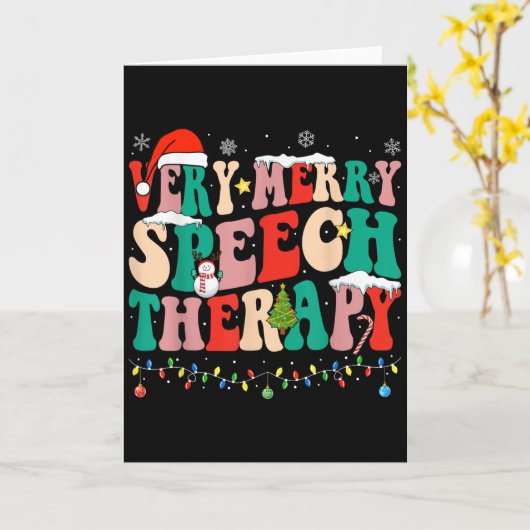 Very Merry Speech Therapy Christmas Speech Therast Kaart (Gele Bloem)