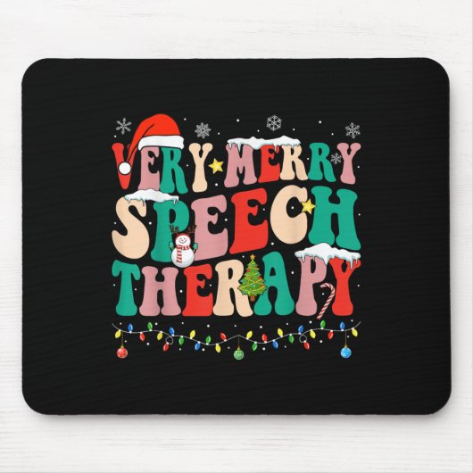 Very Merry Speech Therapy Christmas Speech Therast Muismat (Voorkant)