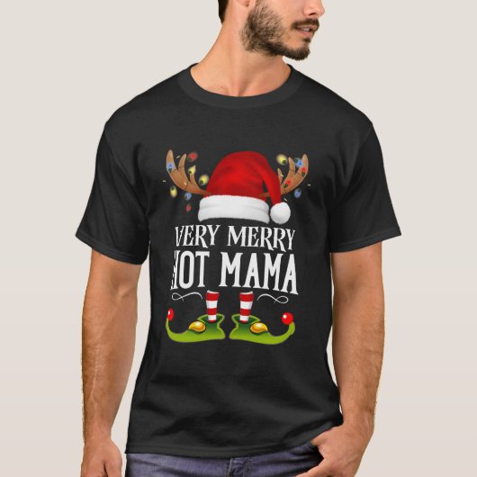 Very Merry X-Mas Hot Mama T-shirt (Voorkant)