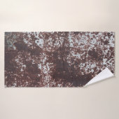 Very old rusted sheet iron. Metaalstructuur Badhanddoek (Badhanddoek)