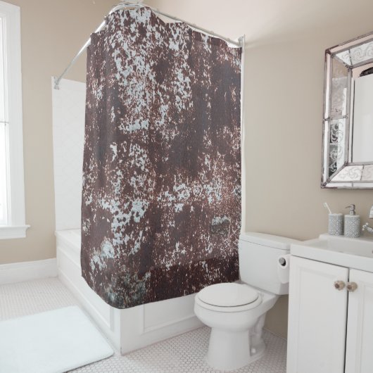 Very old rusted sheet iron. Textured metal surface Douchegordijn (In situ)