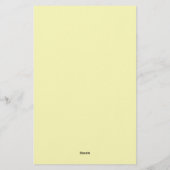 Very Pale Yellow Minimalist Plain Modern Name Briefpapier (Achterkant)