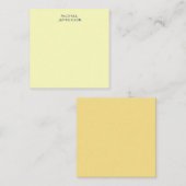 Very Pale Yellow Minimalist Plain Modern Name Notitiekaartje (Voorkant / Achterkant)