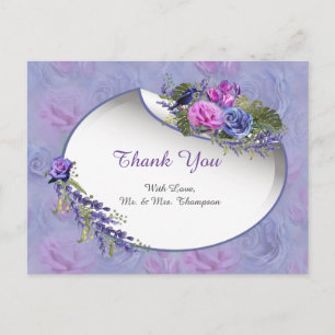 Very-peri Watercolor, Rozen, Tulpen Briefkaart