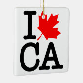 Very Polite Red Black I Love Canada Maple Leaf Keramisch Ornament (Rechts)