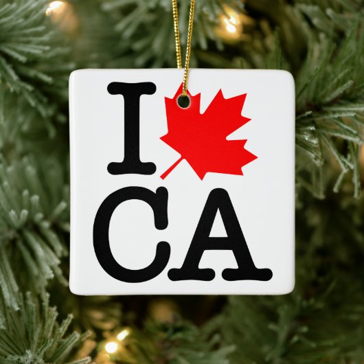 Very Polite Red Black I Love Canada Maple Leaf Keramisch Ornament (Boom)