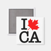Very Polite Red Black I Love Canada Maple Leaf Magneet (Voorkant / Achterkant)