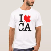 Very Polite Red Black I Love Canada Maple Leaf T-shirt (Voorkant)