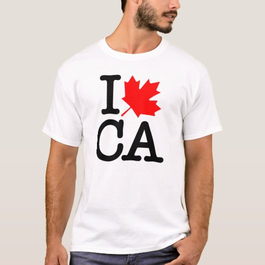 Very Polite Red Black I Love Canada Maple Leaf T-shirt (Voorkant)
