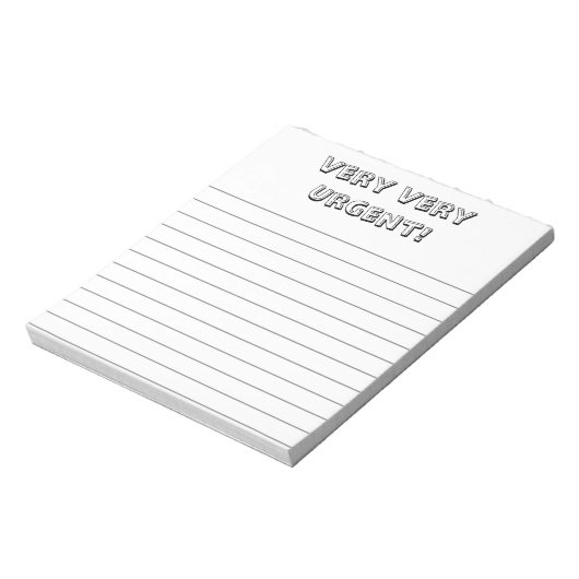 Very, very urgent! Custom, fun notepad Notitieblok (Linkerzijde)