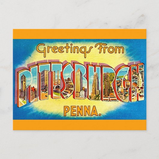 Very Vintage Pittsburgh Greeting Postcard Briefkaart (Voorkant)