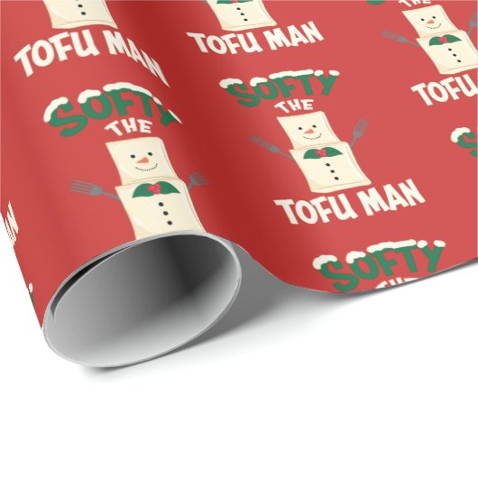 Verzacht het Man van Tofu Vegan met kerstakelpapie Cadeaupapier (Rol Hoek)
