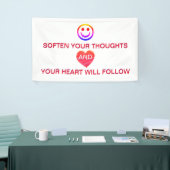 Verzacht je gedachten & je hart zal volgen spandoek (Beurs)