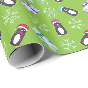 Verzachtbaar Beer en pinguïns Cadeaupapier
