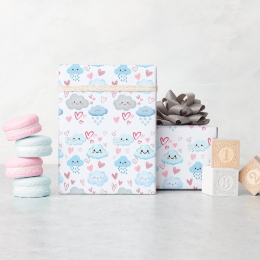 Verzachte dromerige wolken cadeaupapier (Baby Shower)