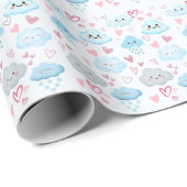 Verzachte dromerige wolken cadeaupapier (Rol Hoek)