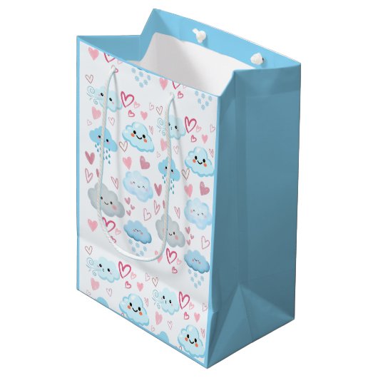 Verzachte dromerige wolken medium cadeauzakje (Voorkant Gekanteld)
