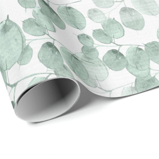 Verzachtend Sage Leaves Cadeaupapier (Rol Hoek)