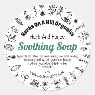 Verzachtende Herbal Eco Zeep Zakelijke Verpakking Ronde Sticker