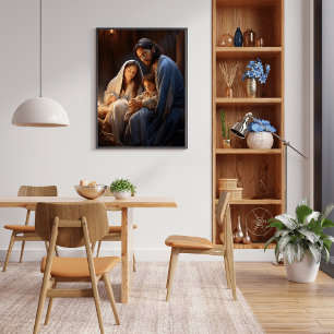 Verzachtende kerststal poster