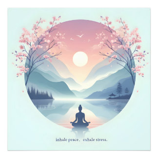 Verzachtende Natuur Meditatie Kunst Foto Afdruk