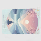 Verzachtende Natuur Meditatie Kunst Golfhanddoek (Horizontaal)