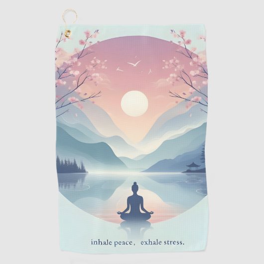 Verzachtende Natuur Meditatie Kunst Golfhanddoek (Voorkant)