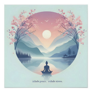Verzachtende Natuur Meditatie Kunst Perfect Poster
