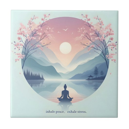 Verzachtende Natuur Meditatie Kunst Tegeltje (Voorkant)