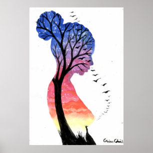 Verzachtheid of blauw gevoel poster