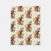 Verzadel eerst Rodeo Cowboy Retro Woodcut Fleece Deken (Voorkant)