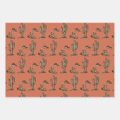 Verzadel eerst Rodeo Cowboy Retro Woodcut Inpakpapier Vel (Voorkant 2)