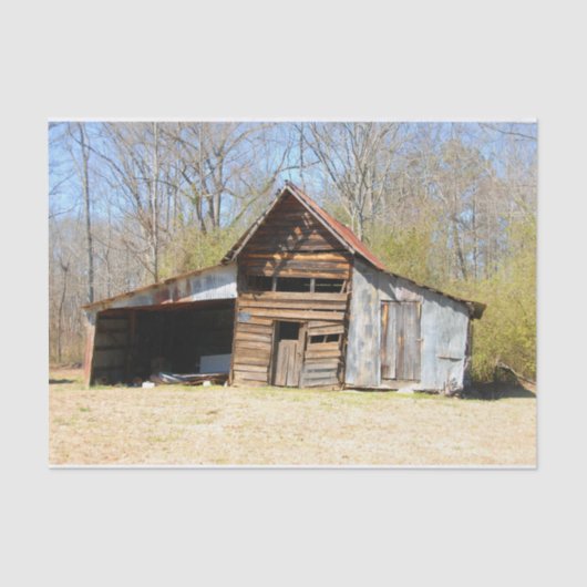 Verzadigd roestig oud schuur herfstbos tissuepapier (Voorkant)