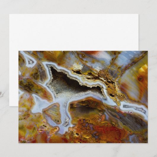 Verzakt hout met kristallen bedankkaart (Voorkant / Achterkant)