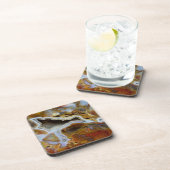 Verzakt hout met kristallen bier onderzetter (Rechterzijde)