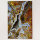 Verzakt hout met kristallen legpuzzel (Verticaal)