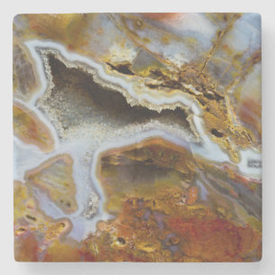 Verzakt hout met kristallen stenen onderzetter