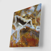 Verzakt hout met kristallen vierkante klok (Hoek)